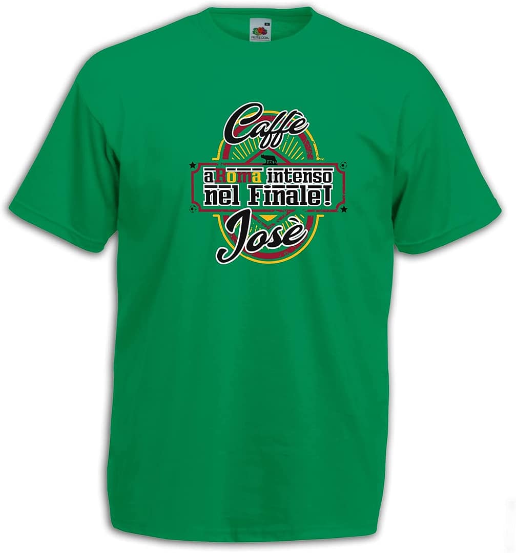 Settantallora - T-Shirt Maglietta caffè Josè - Aroma Intenso nel Finale!Omaggia i Colori giallorossi per l'EuropaLeague - immagine 16