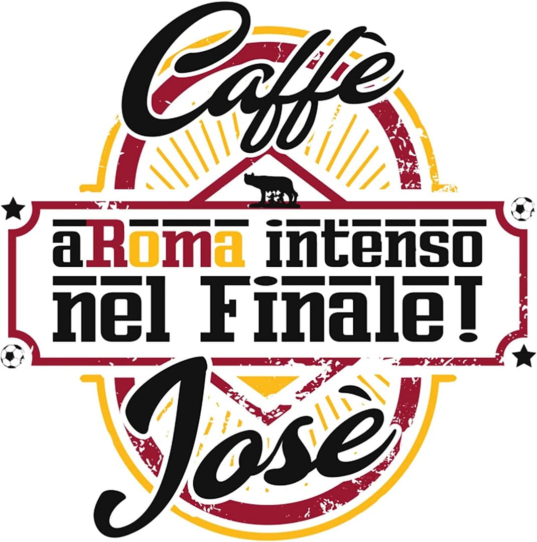 Settantallora - T-Shirt Maglietta caffè Josè - Aroma Intenso nel Finale!Omaggia i Colori giallorossi per l'EuropaLeague - immagine 5