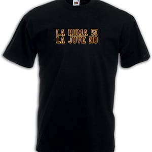 Settantallora - T-Shirt Maglietta T-Shirt Supporter la Roma Si la Juve No. Maglietta celebrativa Europa Conference League