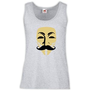 Canottiera Donna - J107 Moustaches Baffi Funny Maschera di Guy Fawkes Ironic