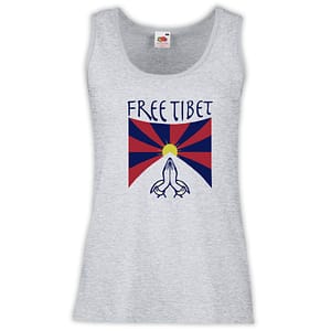 Canottiera Donna - J113 Free Tibet Libero Bandiera Libertà Preghiera
