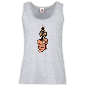 Canottiera Donna - J131 Pistola puntata Mira Armi Proiettile Gun Death