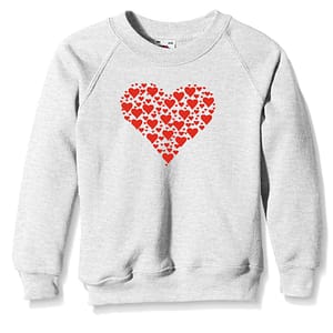 Felpa Girocollo Bambino - J147 Cuore Heart Amore Love San Valentino