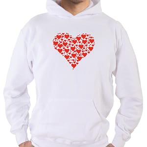 Felpa Cappuccio - J147 Cuore Heart Amore Love San Valentino