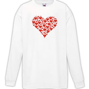 T-shirt manica lunga bambino- J147 Cuore Heart Amore Love San Valentino