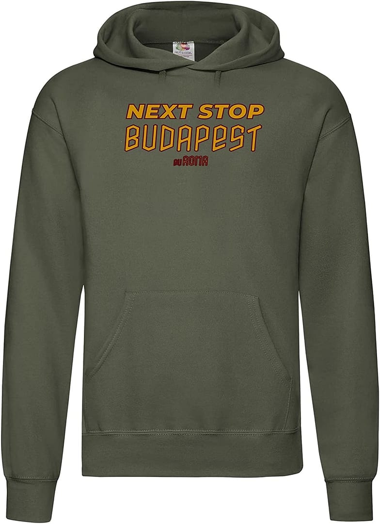 Settantallora - Felpa Cappuccio Uomo T-Shirt celebrativa Finale Europa League Roma. Maglia Next Stop Budapest euROMA per Veri - immagine 20