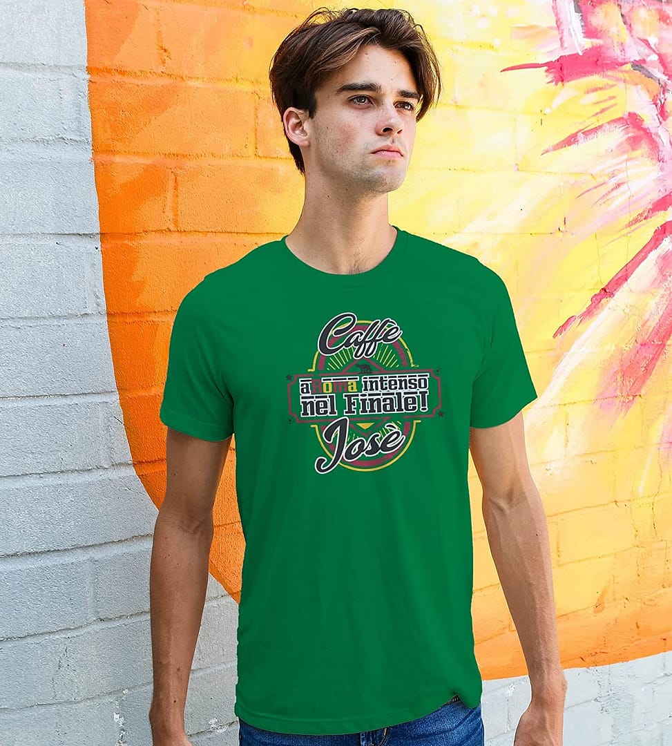 Settantallora - T-Shirt Maglietta caffè Josè - Aroma Intenso nel Finale!Omaggia i Colori giallorossi per l'EuropaLeague - immagine 17