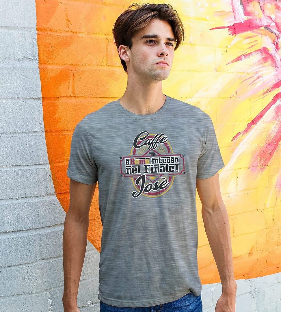 Settantallora - T-Shirt Maglietta caffè Josè - Aroma Intenso nel Finale!Omaggia i Colori giallorossi per l'EuropaLeague - immagine 21