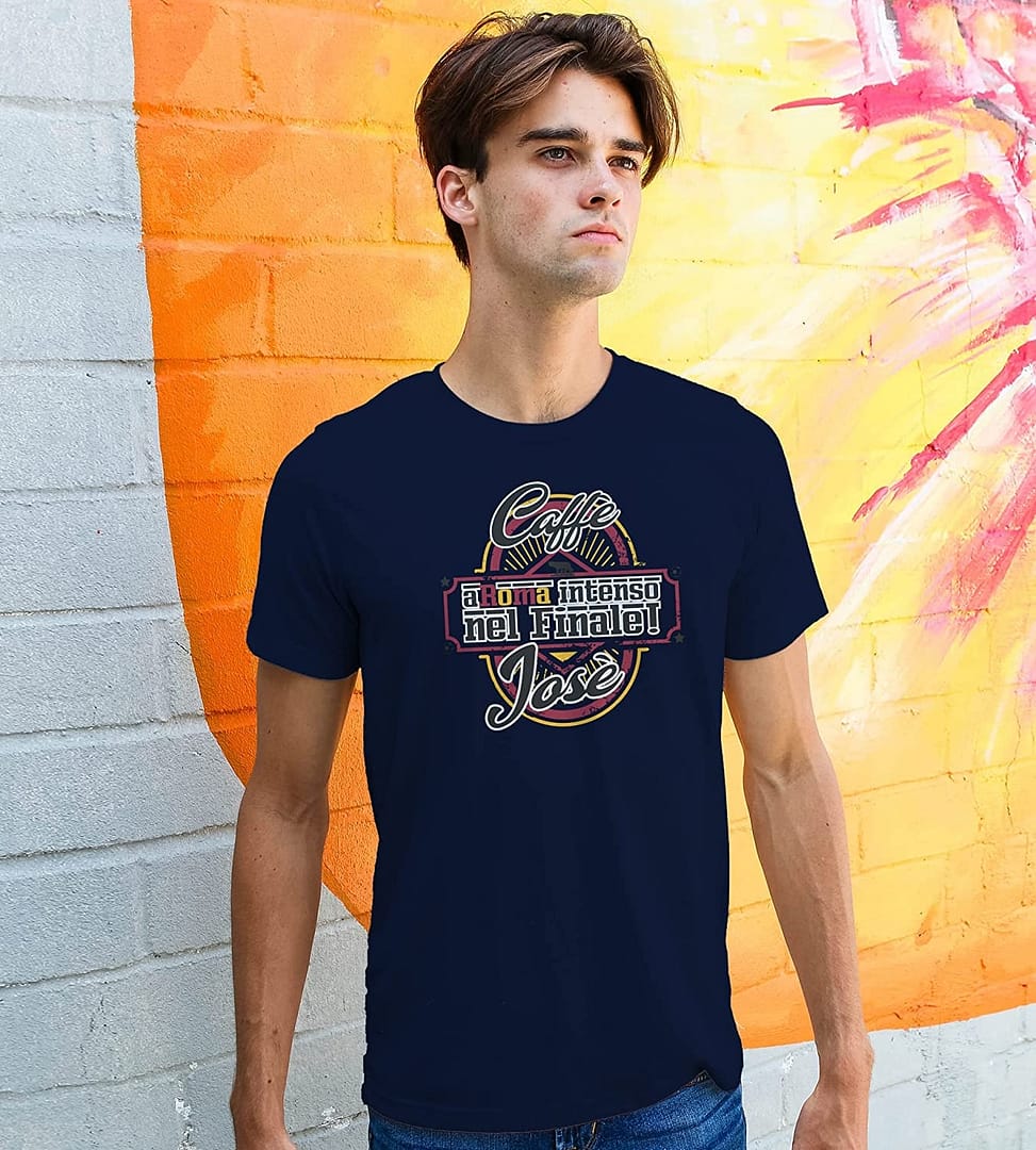 Settantallora - T-Shirt Maglietta caffè Josè - Aroma Intenso nel Finale!Omaggia i Colori giallorossi per l'EuropaLeague - immagine 9