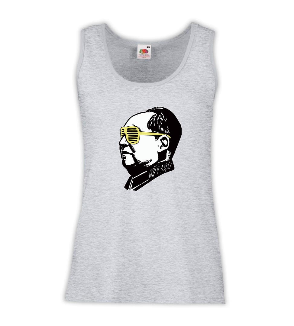 Canottiera Donna - J110 Mao tse tung Occhiali Speciali Ironico Fashion