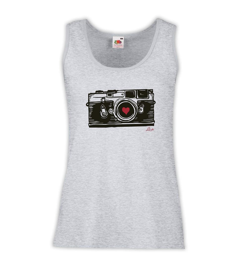 Canottiera Donna - J122 Macchina Fotografica Foto retrò Love Photograph
