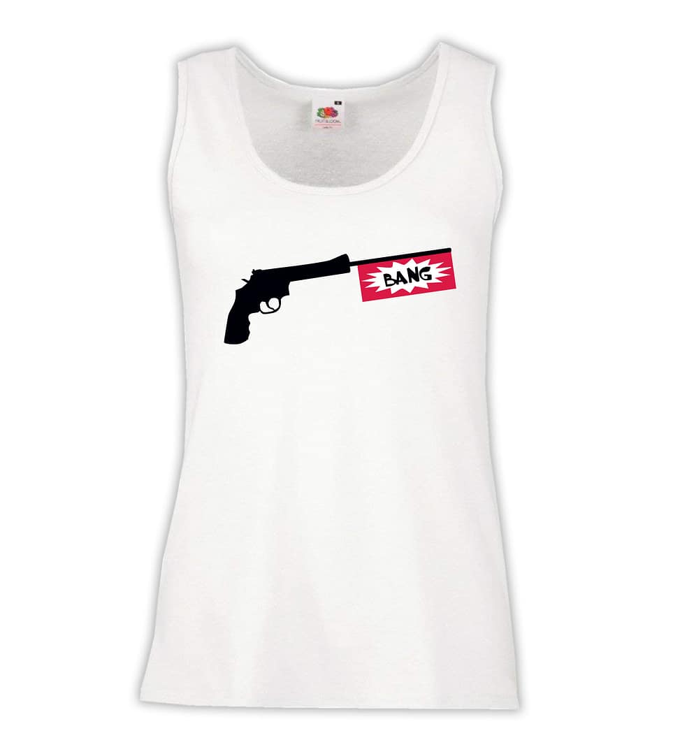 Canottiera Donna - J134 Pistola Fuoco Funny Bang Gun ironic