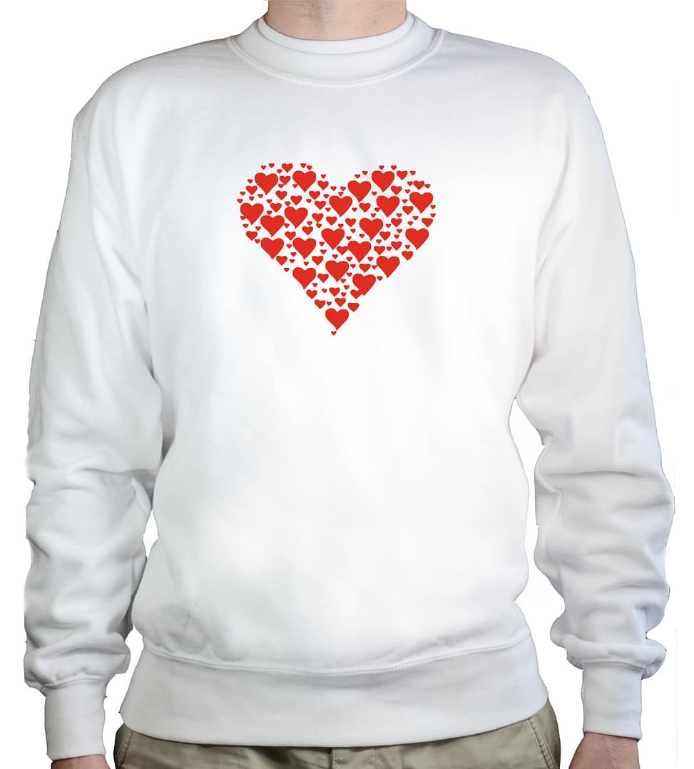 Felpa Girocollo - J147 Cuore Heart Amore Love San Valentino 1 Felpa Girocollo - J147 Cuore Heart Amore Love San Valentino