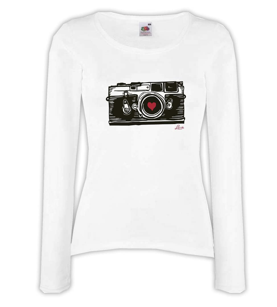 T-shirt manica lunga donna - J122 Macchina Fotografica Foto retrò Love Photograph 1 T-shirt manica lunga donna - J122 Macchina Fotografica Foto retrò Love Photograph