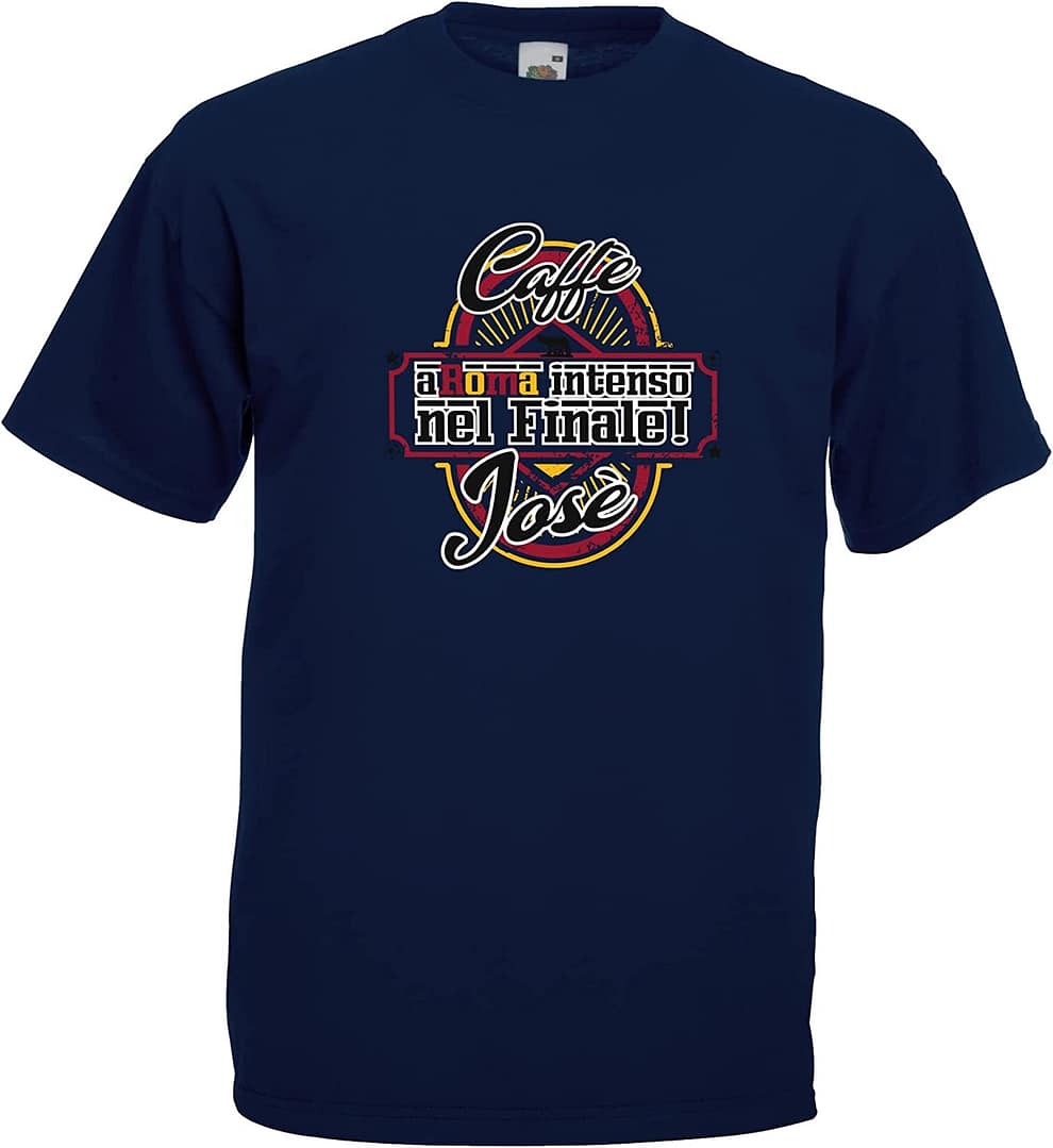 Settantallora - T-Shirt Maglietta caffè Josè - Aroma Intenso nel Finale!Omaggia i Colori giallorossi per l'EuropaLeague - immagine 8